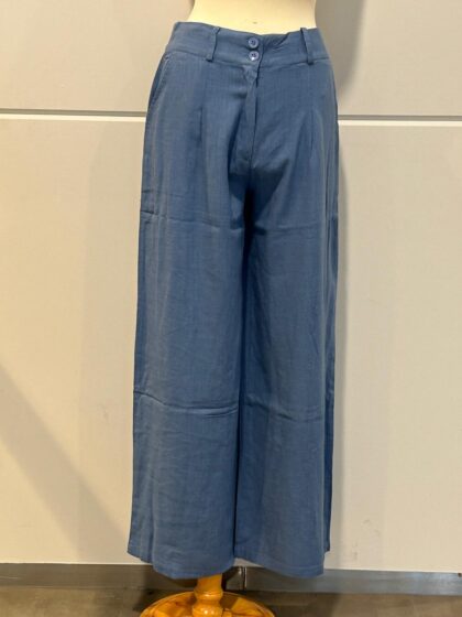 Linen- Viscose Trouser Blue (Steel)